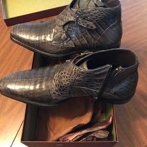 Gray Mezlan Gator Boots